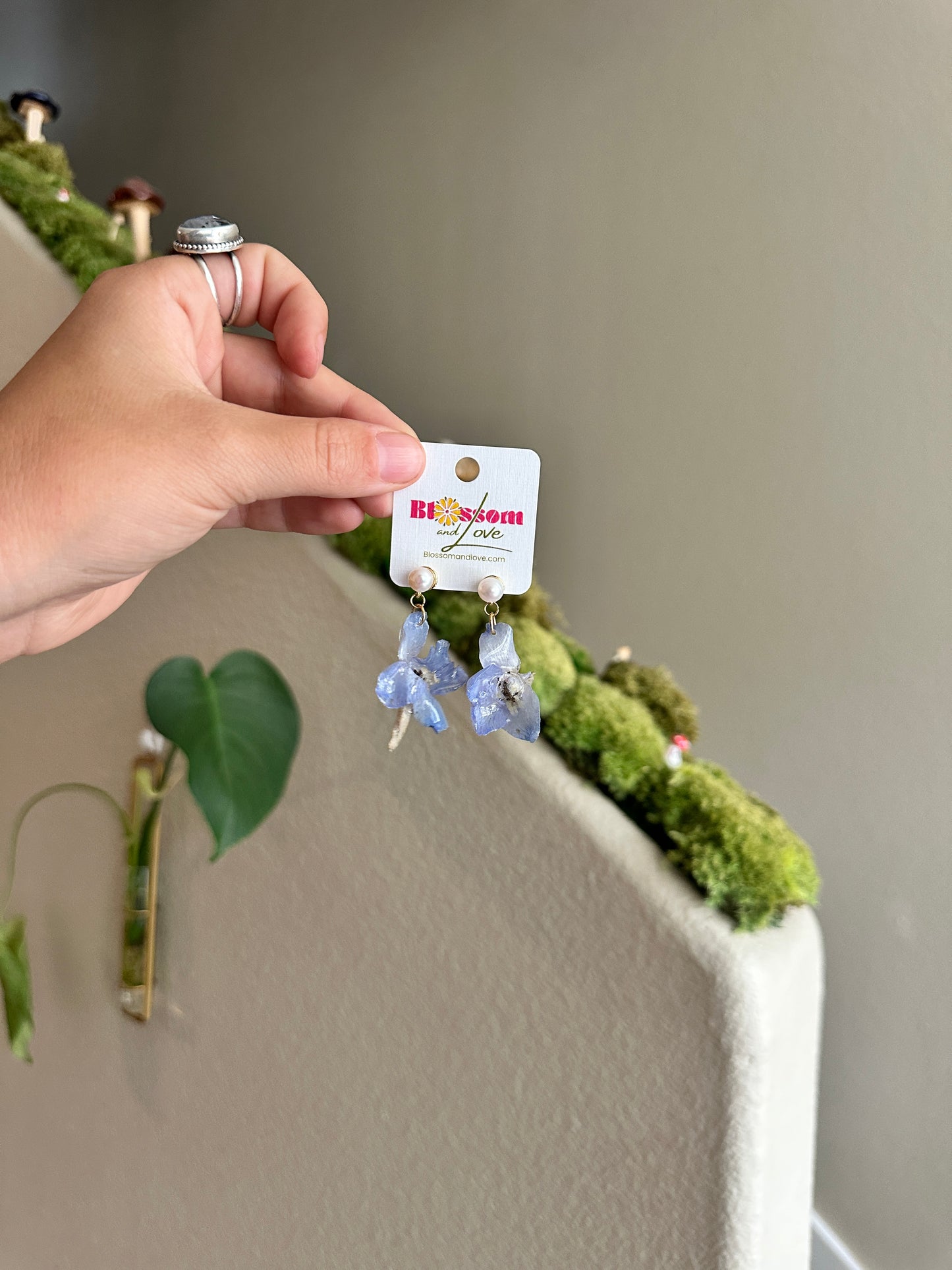 Delphinium Pearl Studs