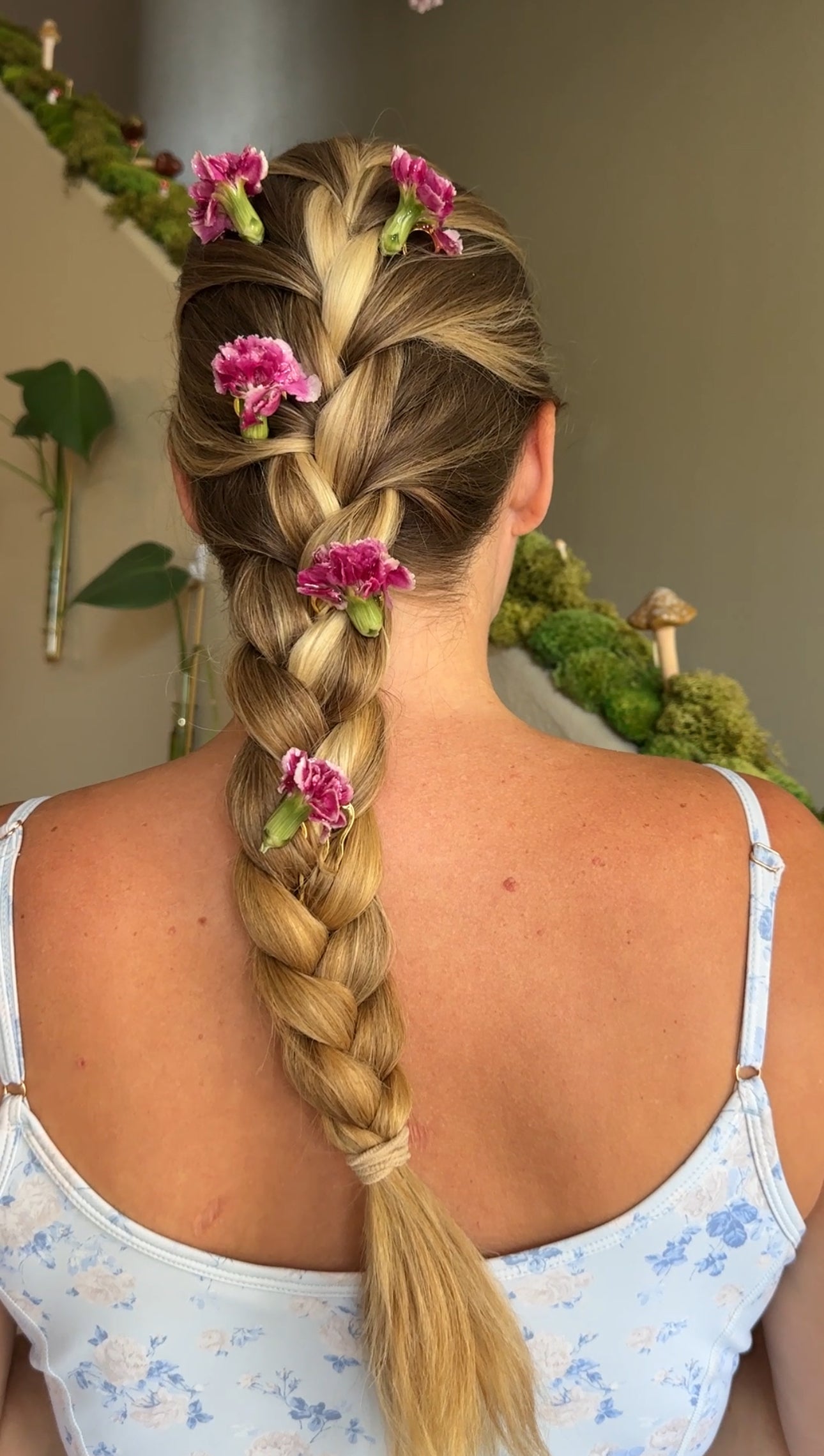 Pink Carnation Hair Fork