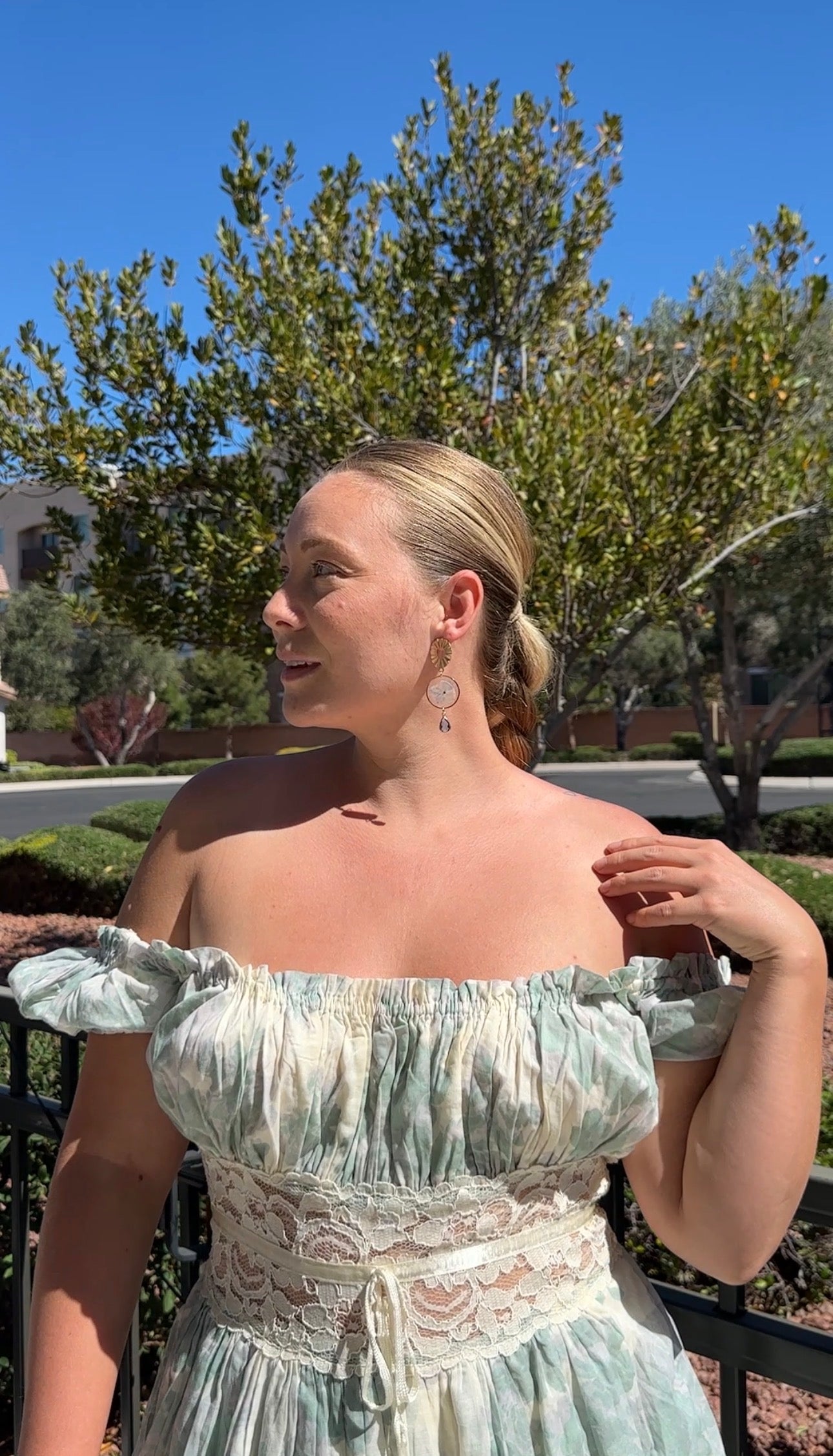 Blue Hydrangea Drop Earrings