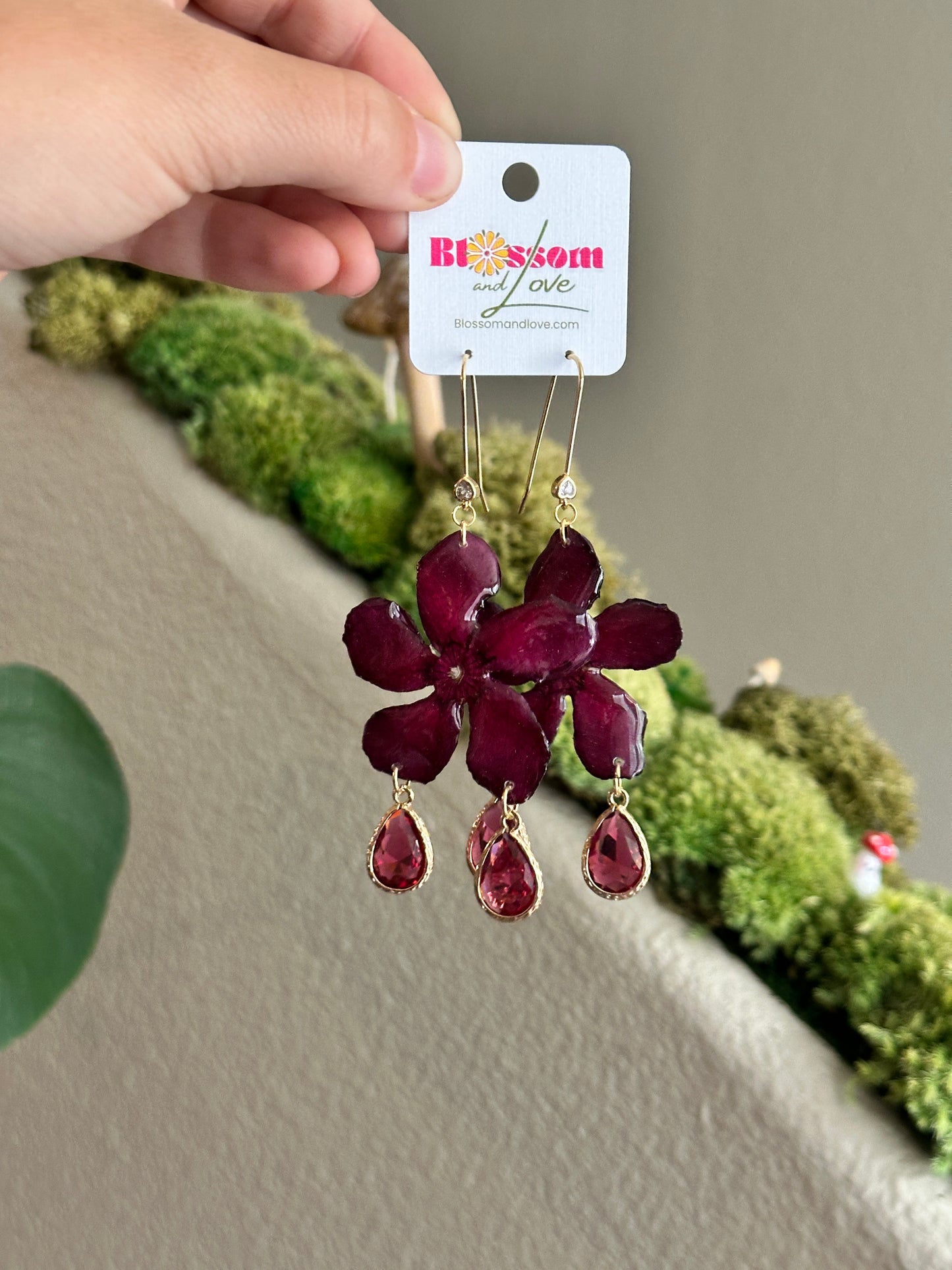 Burgundy Oleanders Dangles