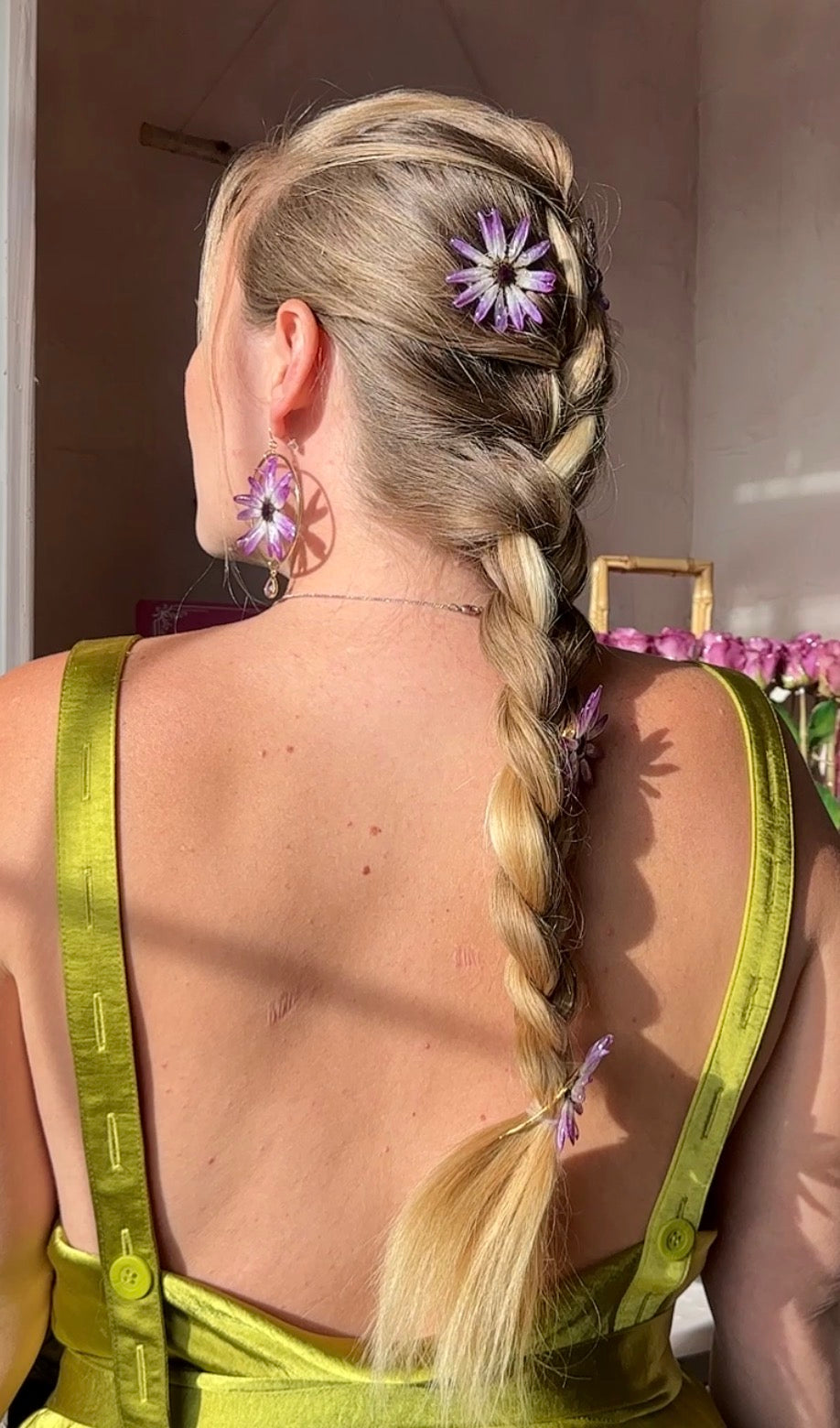 Pink Cineraria Hair Pins