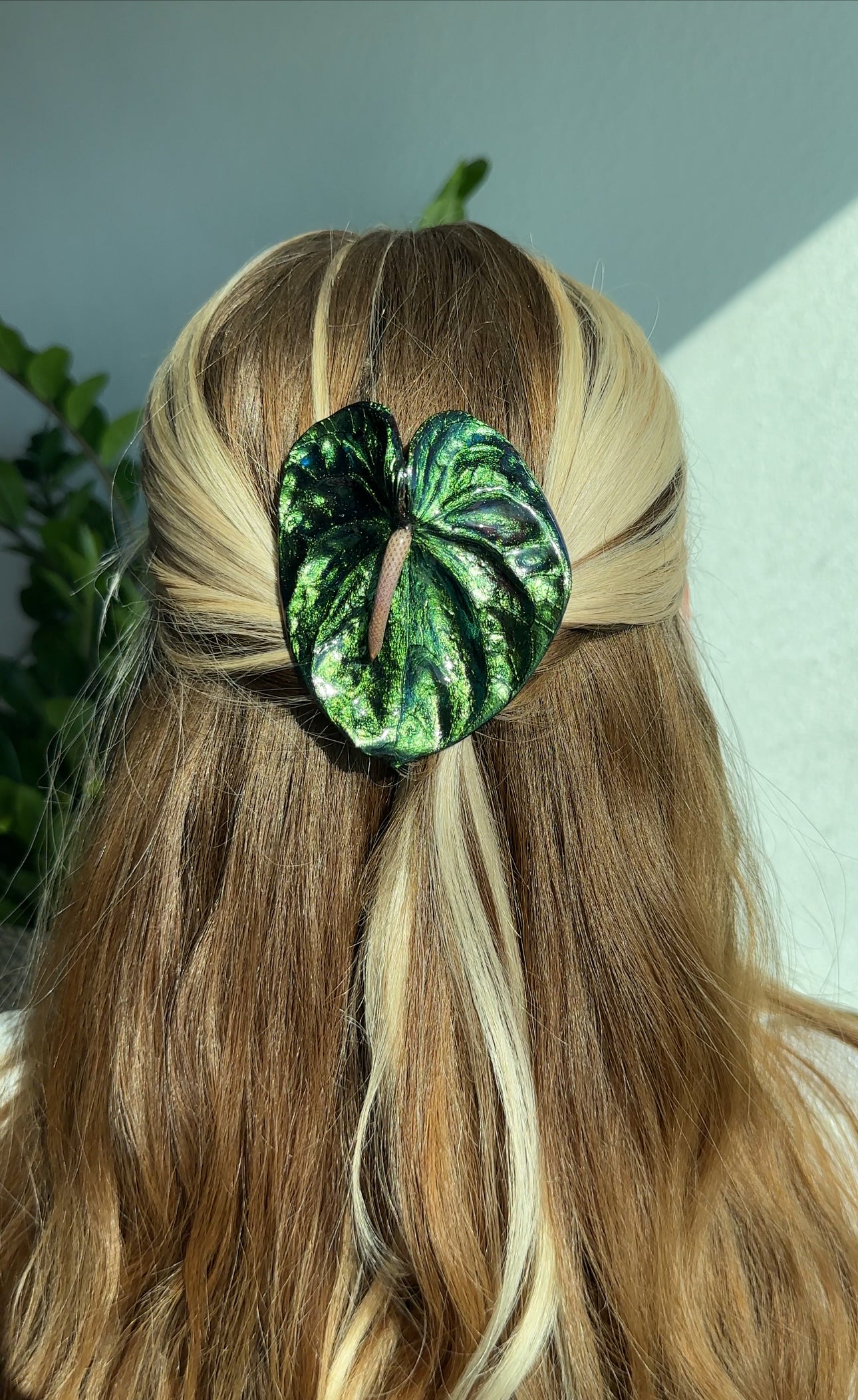 PRE ORDER Green Anthurium Hair Pin