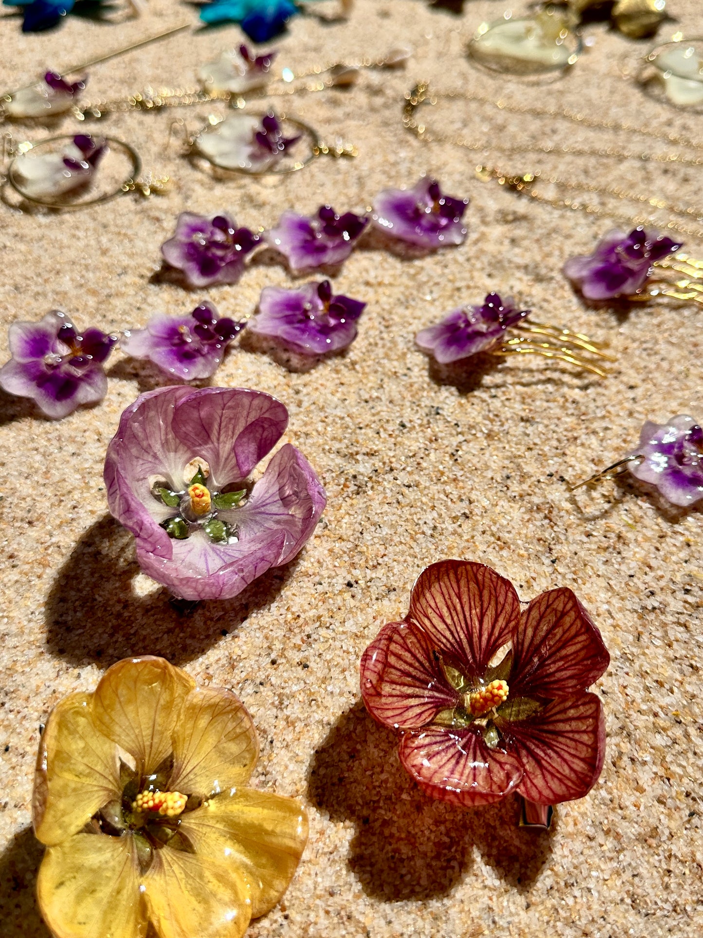 Flowering Maple Hair Clips