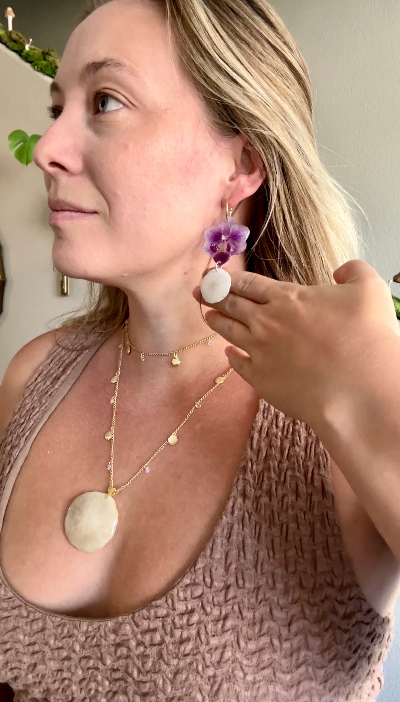 Mini Purple Orchid Sand Dollar Huggies