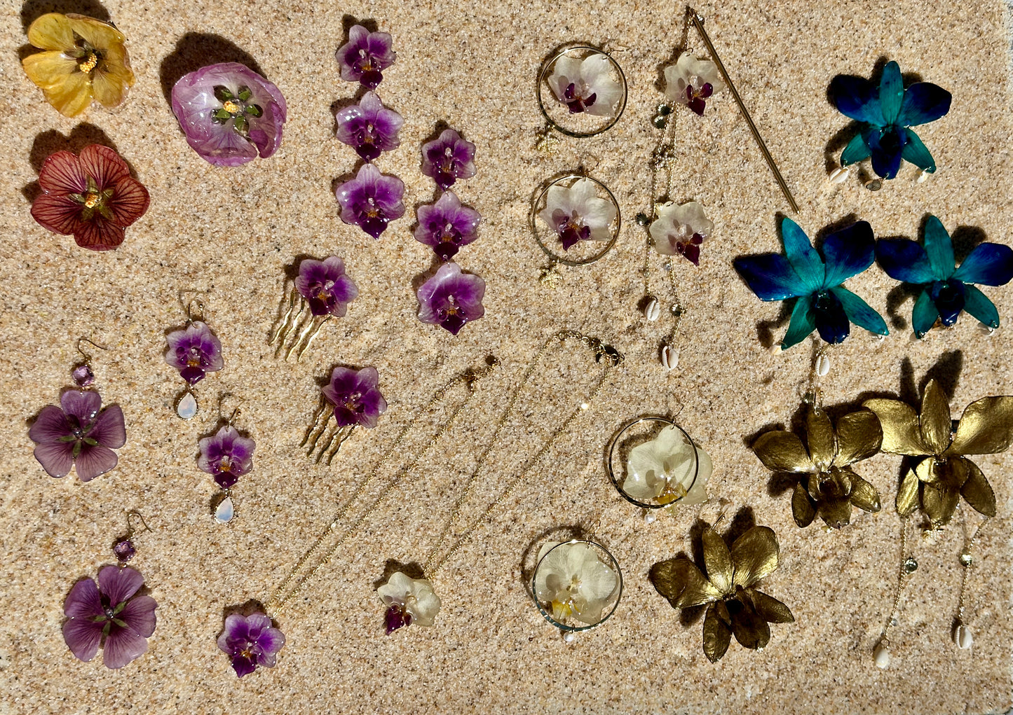 Dainty Purple and White Orchid Choker