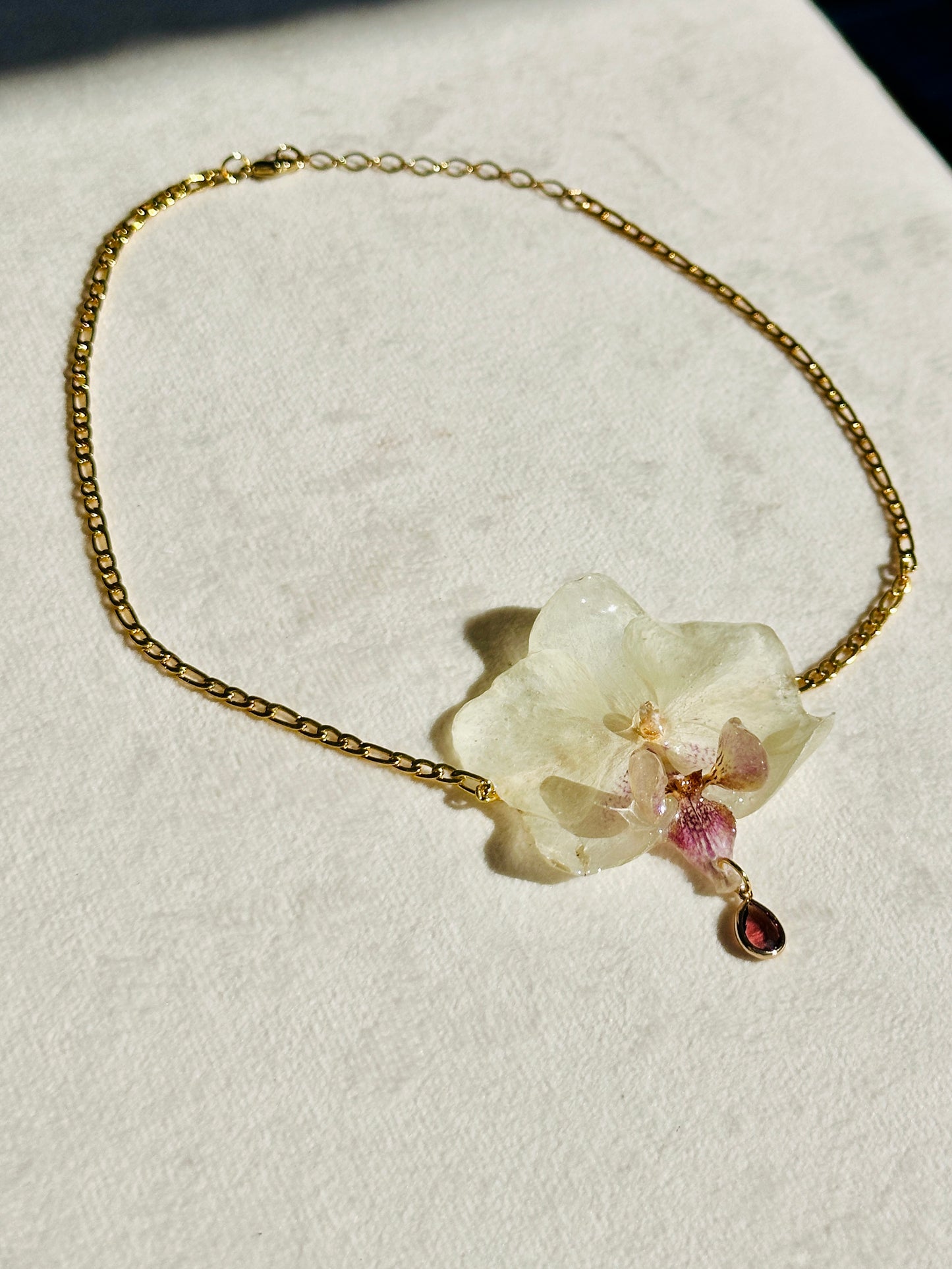 Purple Tipped Orchid Choker