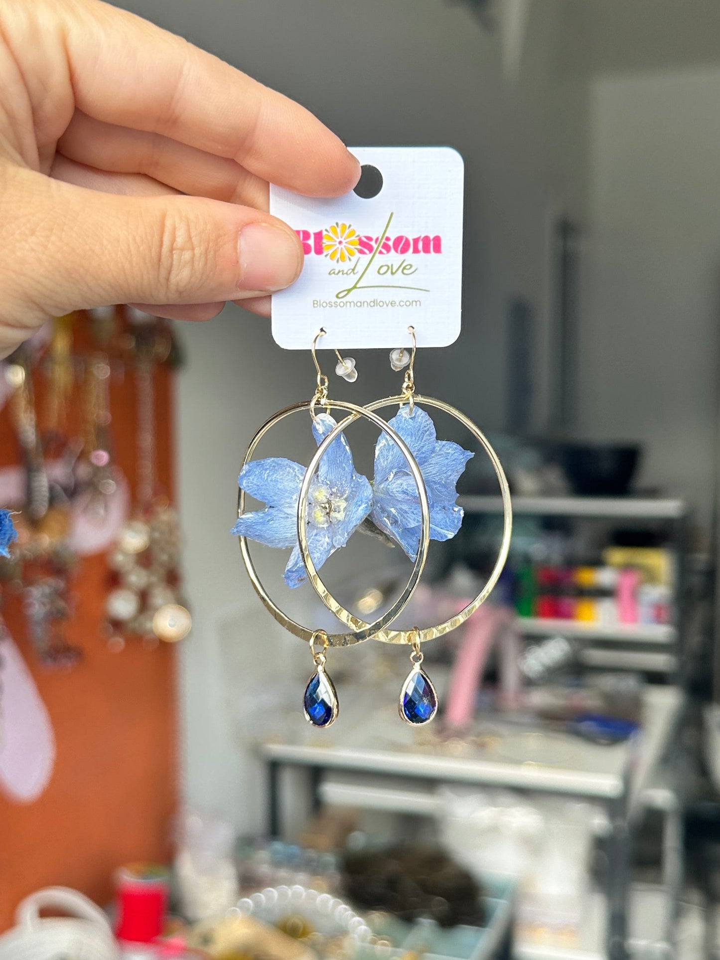 Delphinium Hoop Dangles