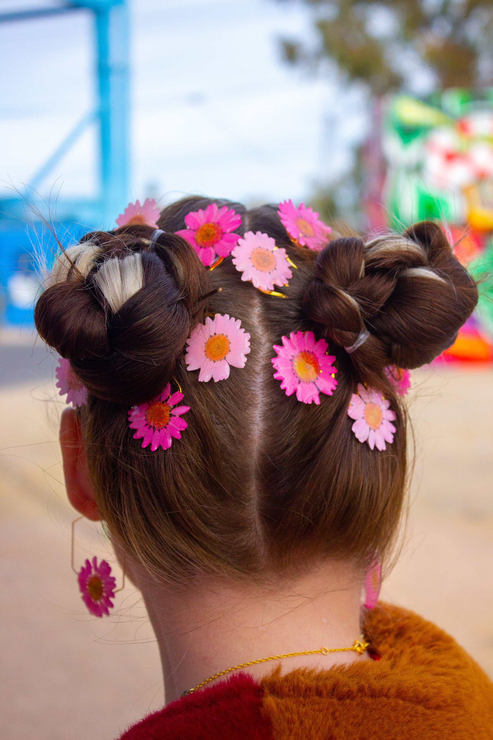Pink Daisy Hair Pins