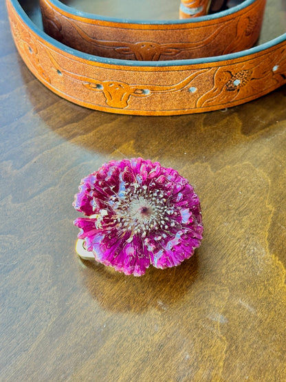 Small Burgundy Gerber Daisy Belt Buckle