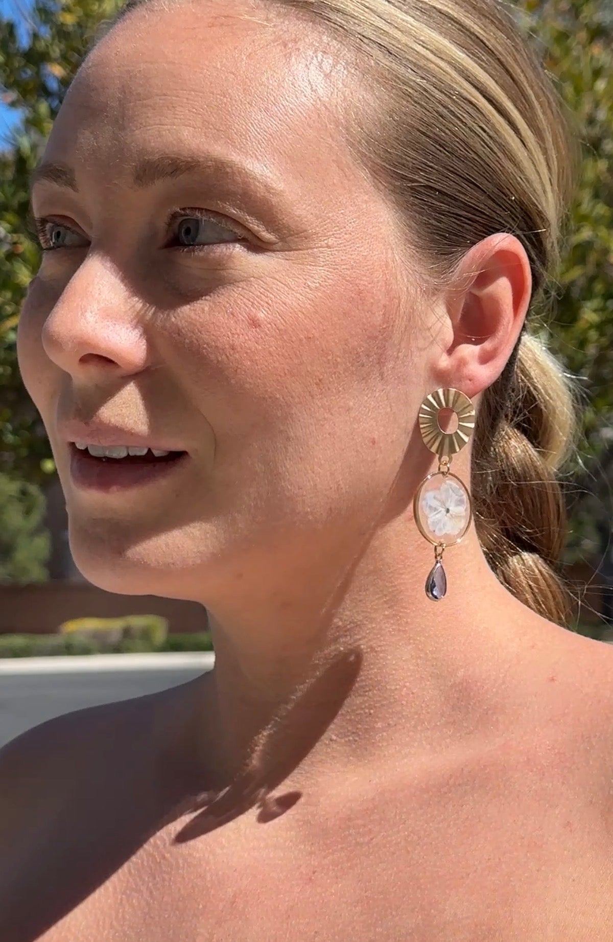 Blue Hydrangea Drop Earrings