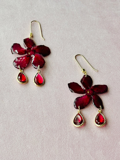 Burgundy Oleanders Dangles