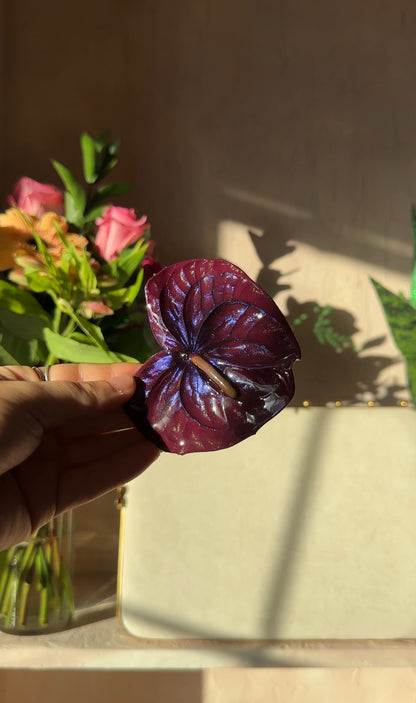 Plum Anthurium Earrings