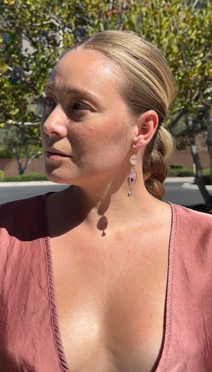 Cherry Blossom Druzy Dangles