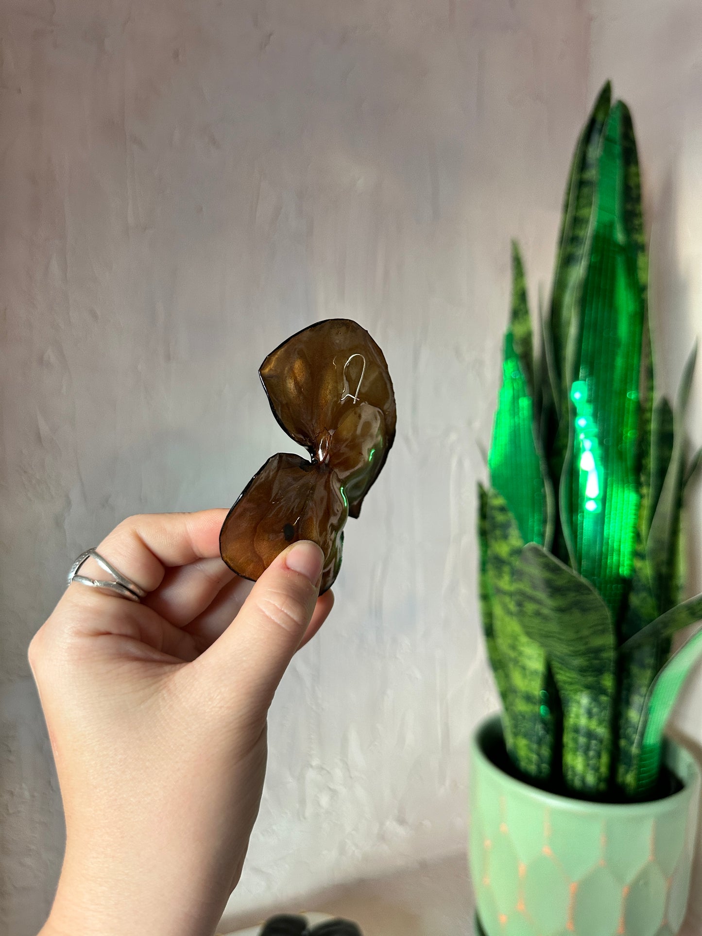 Matte Black Anthurium Earrings