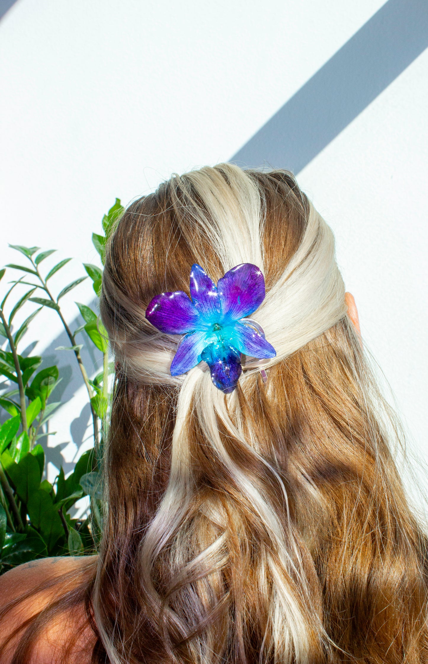 Indigo Dendrobium Orchid Hairpin