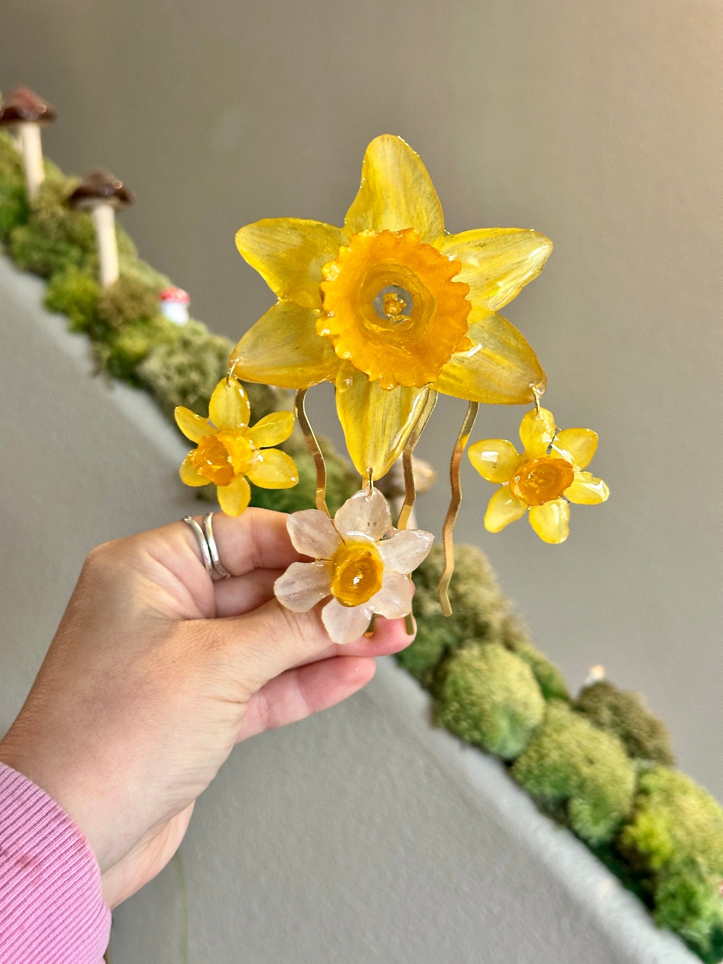 Daffodil Dreamcatcher Hair Pin