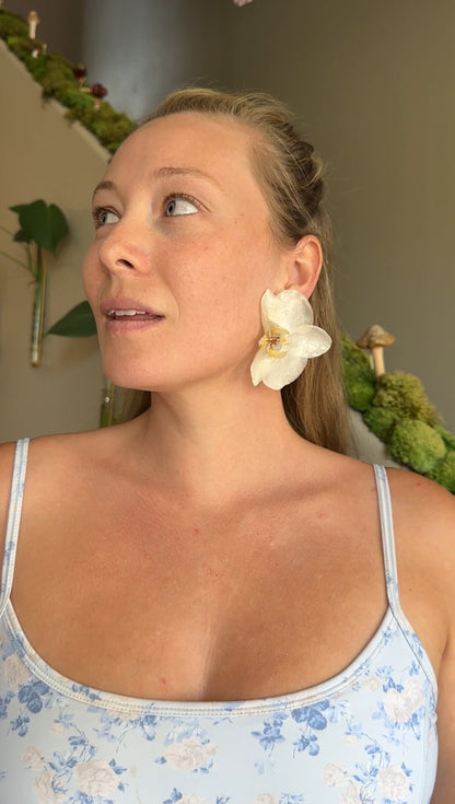 Sideways Orchid Studs