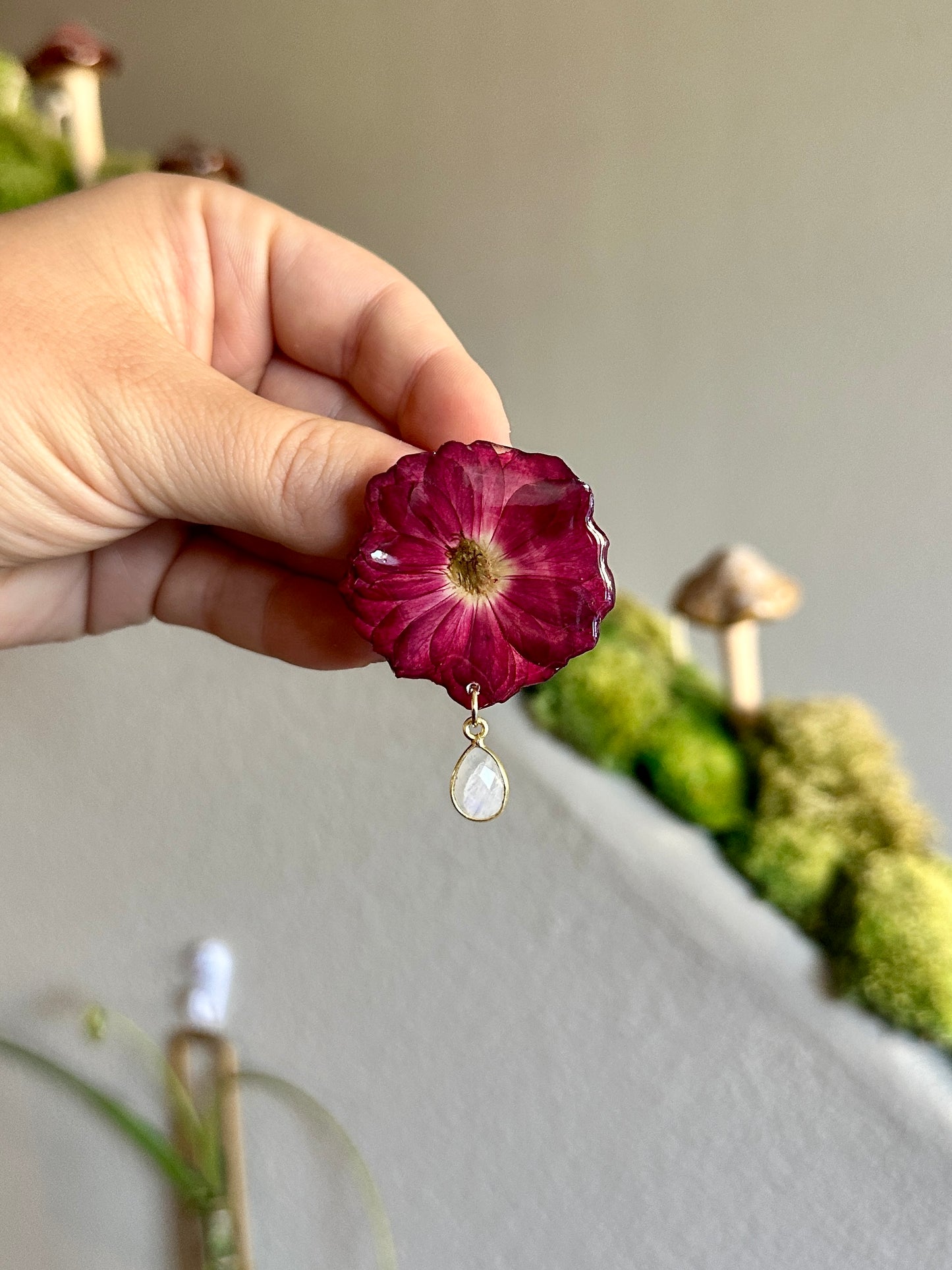 Moonstone Rose Braid Charm