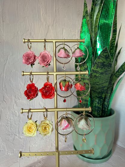 Pink Rose Hoops