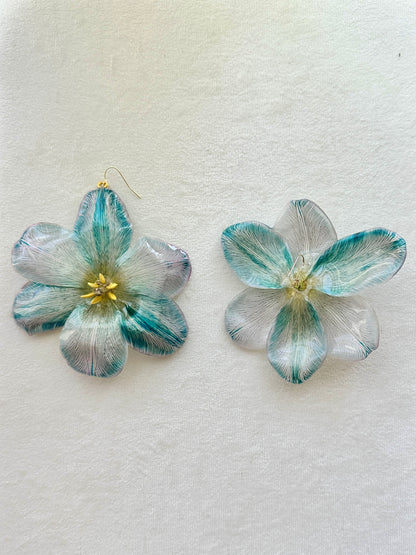 Teal Tulip Earrings