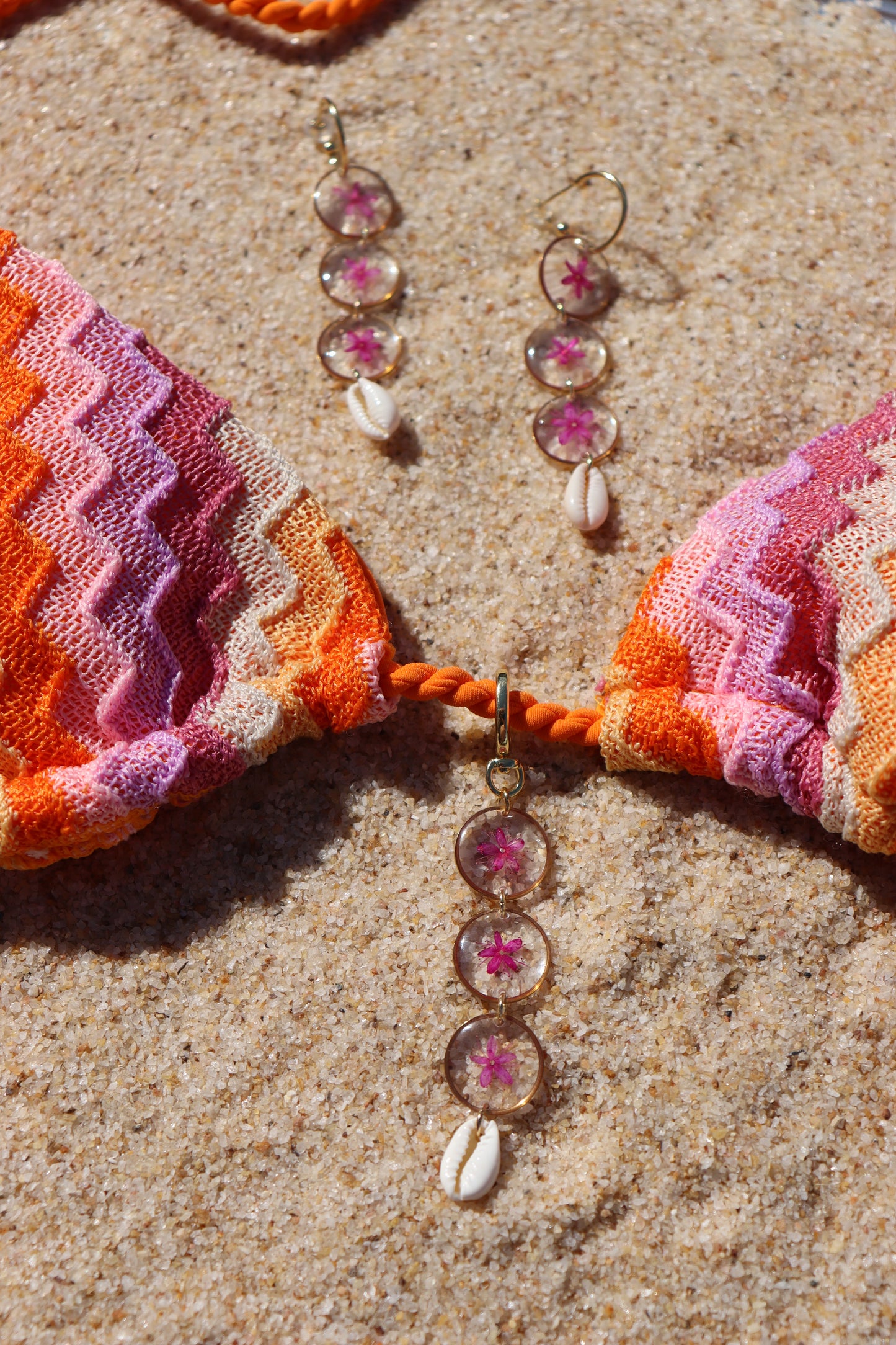 Tropical Pink Flower Dangles