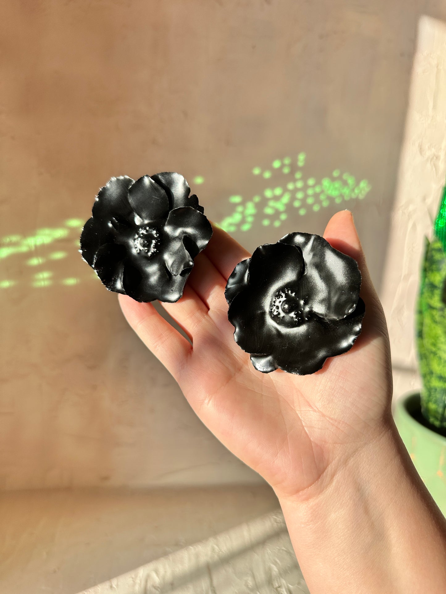 Matte Black Anemone Studs