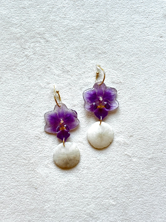 Mini Purple Orchid Sand Dollar Huggies