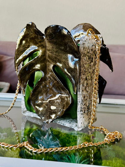 Moonstone Monstera Purse