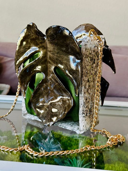 Moonstone Monstera Purse