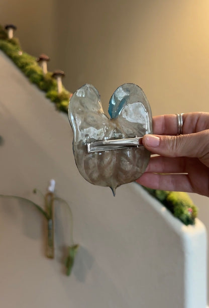 Blue Anthurium Hair Clip