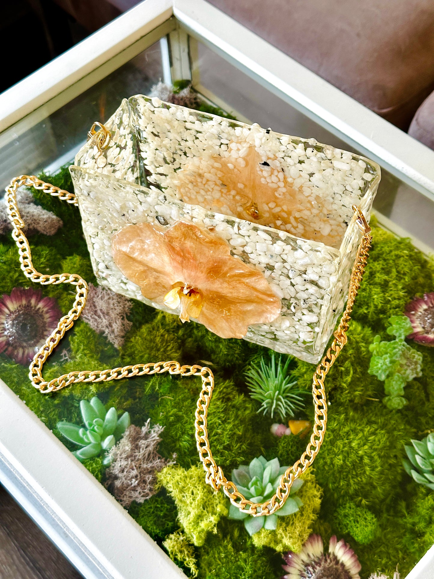 Orchid Moonstone Purse