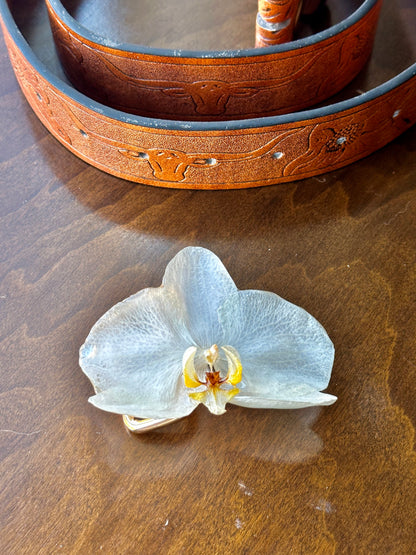 White Orchid Belt Buckle