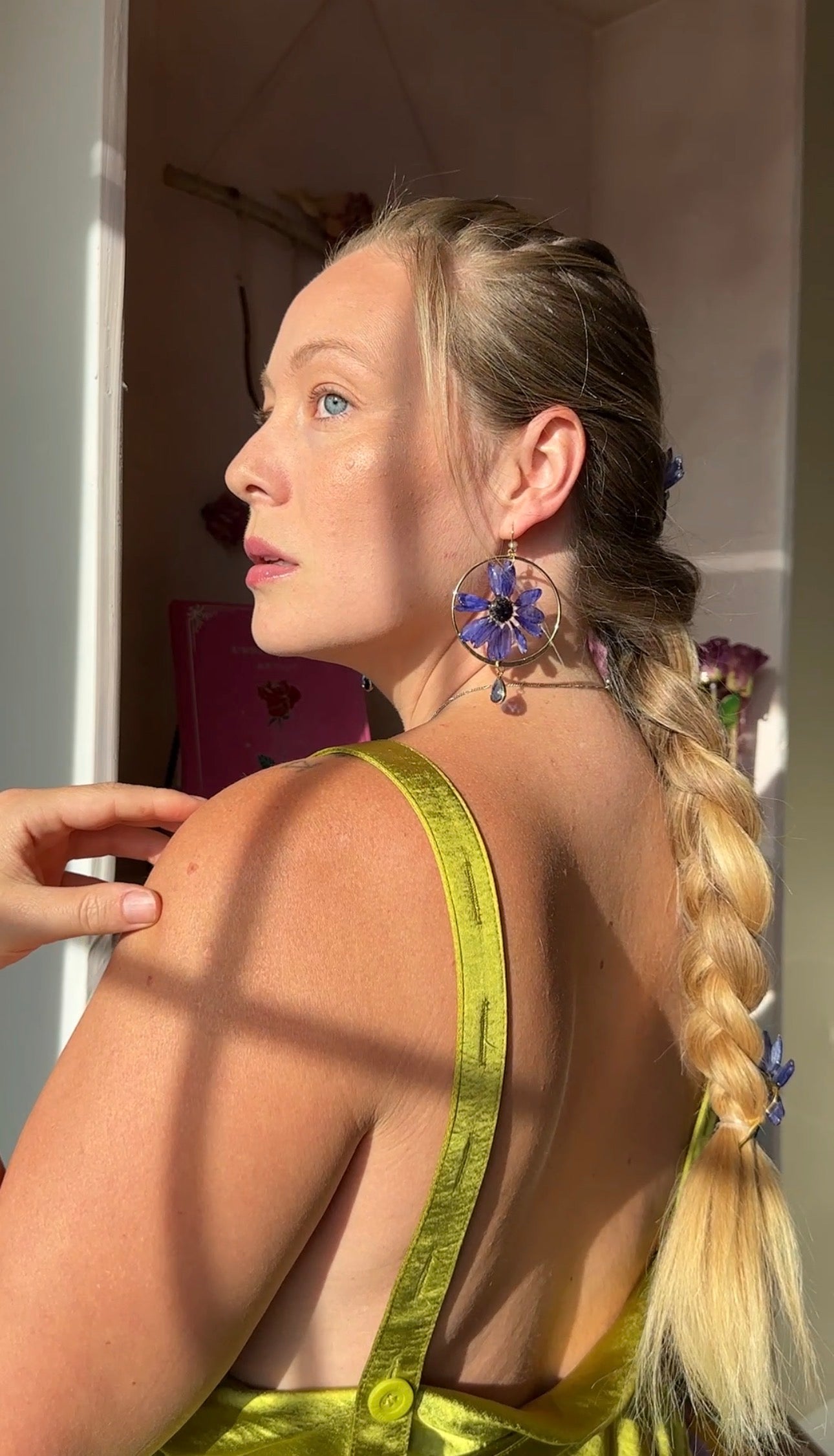 Blue Cineraria Hoops Dangles