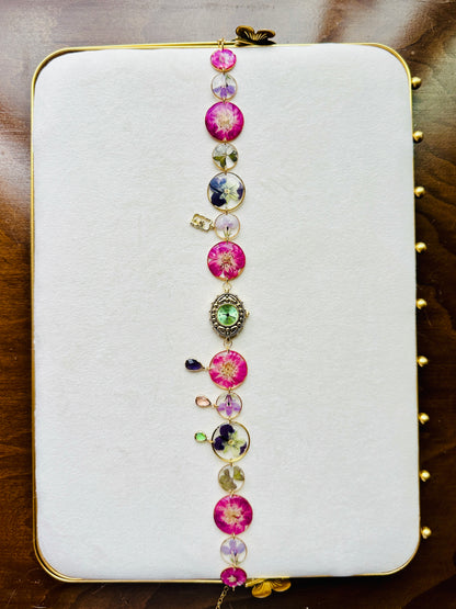 Mixed Wildflower Green Watch Choker