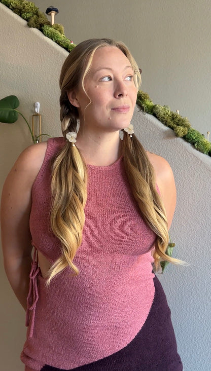 White Viola Braid Charm