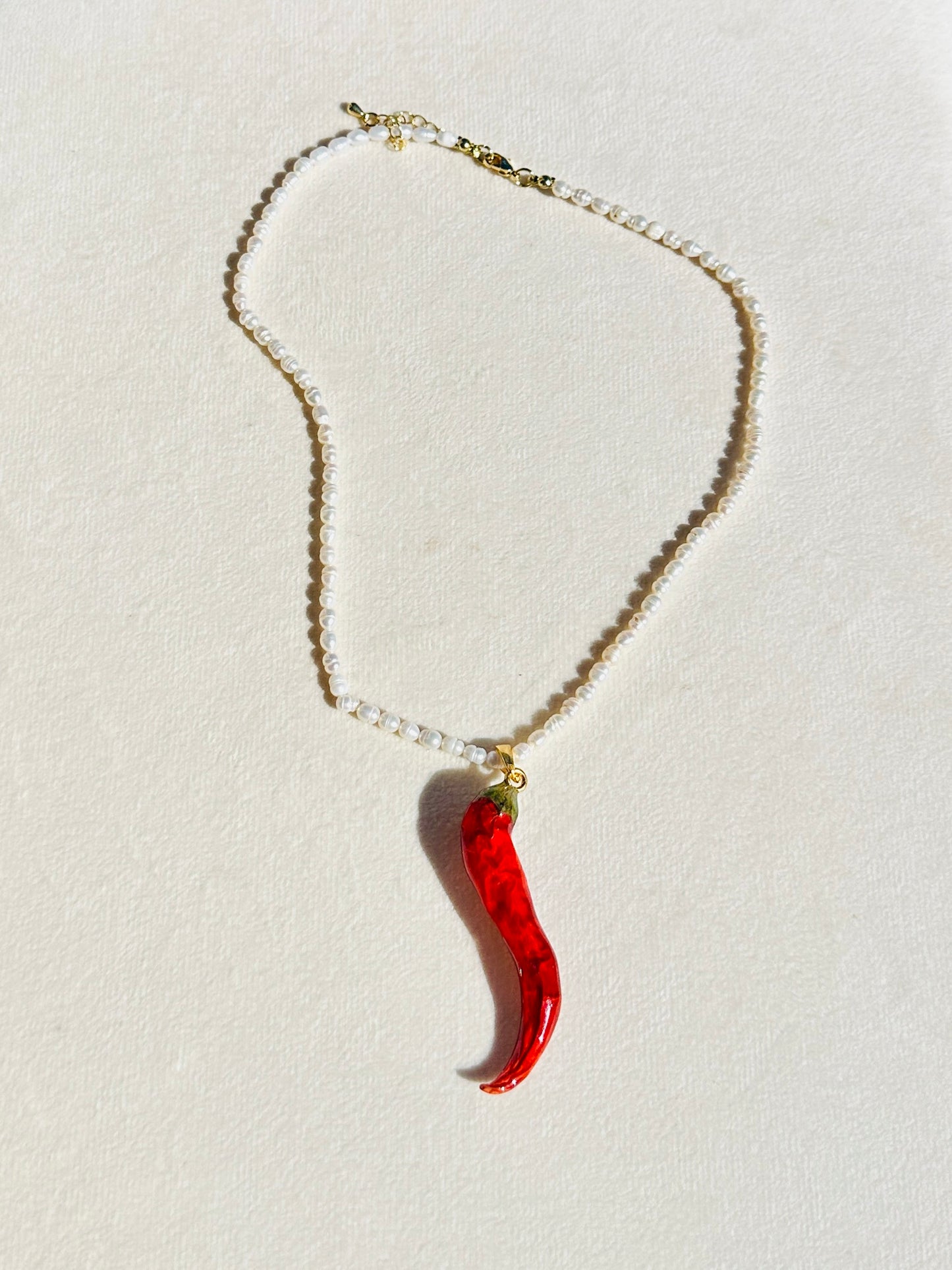 Chili Pepper Pearl Necklace
