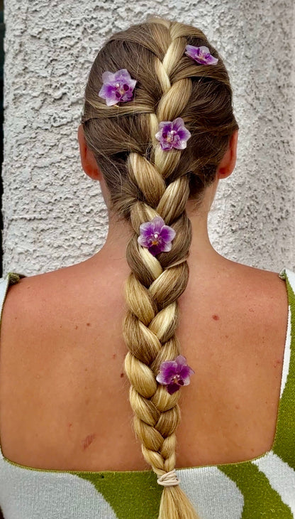 Mini Purple Orchid Hair Forks