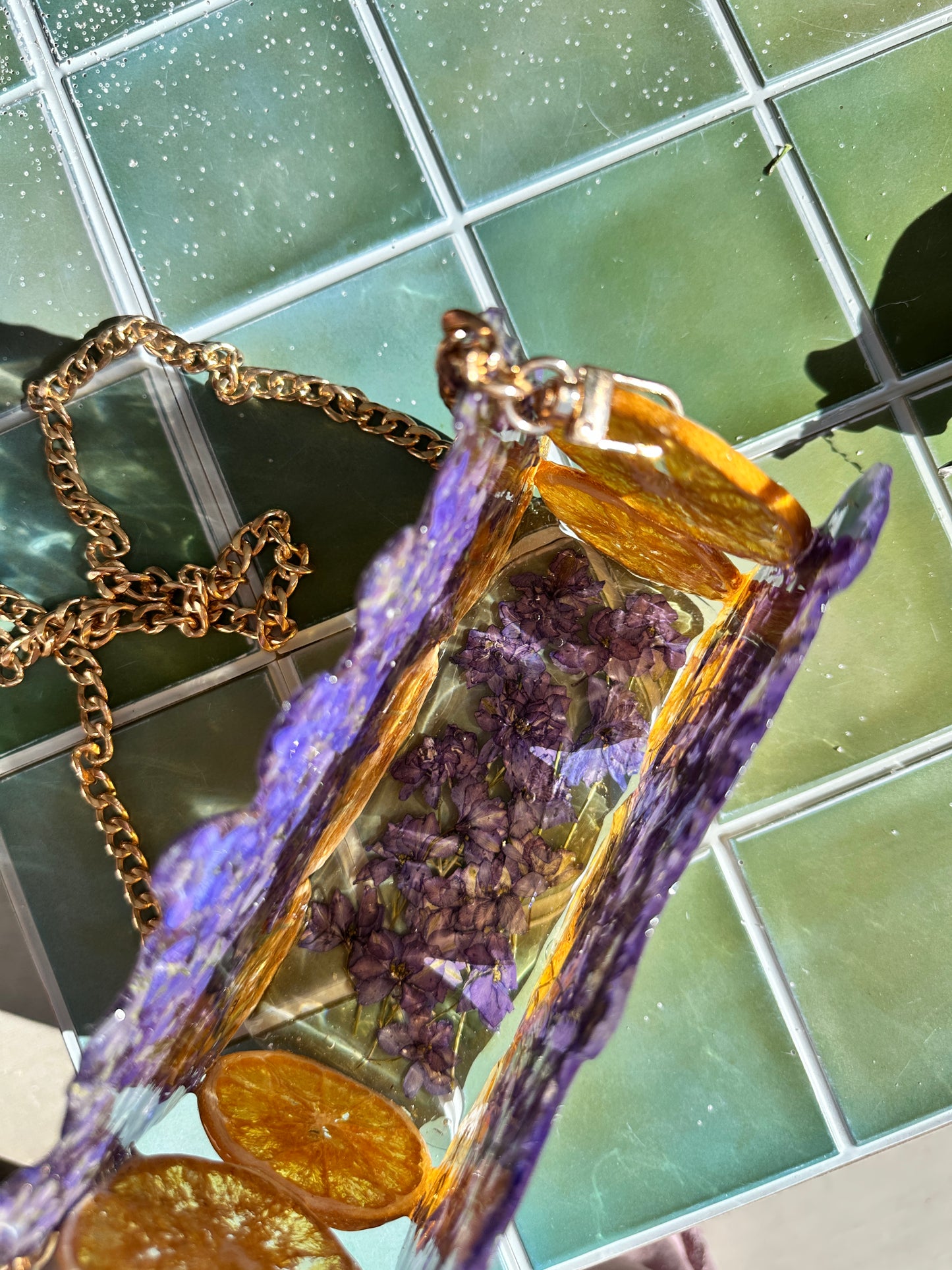 Orange Delphinium Purse