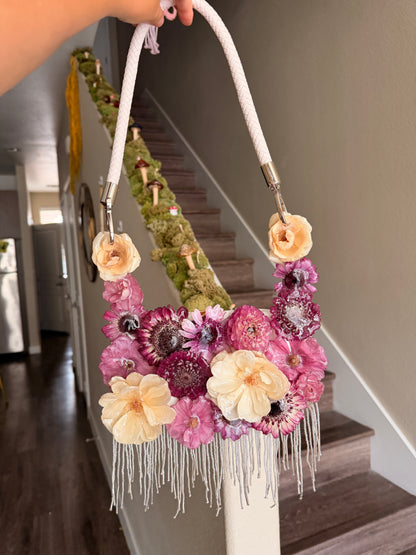 Garden Floral Fringe Purse