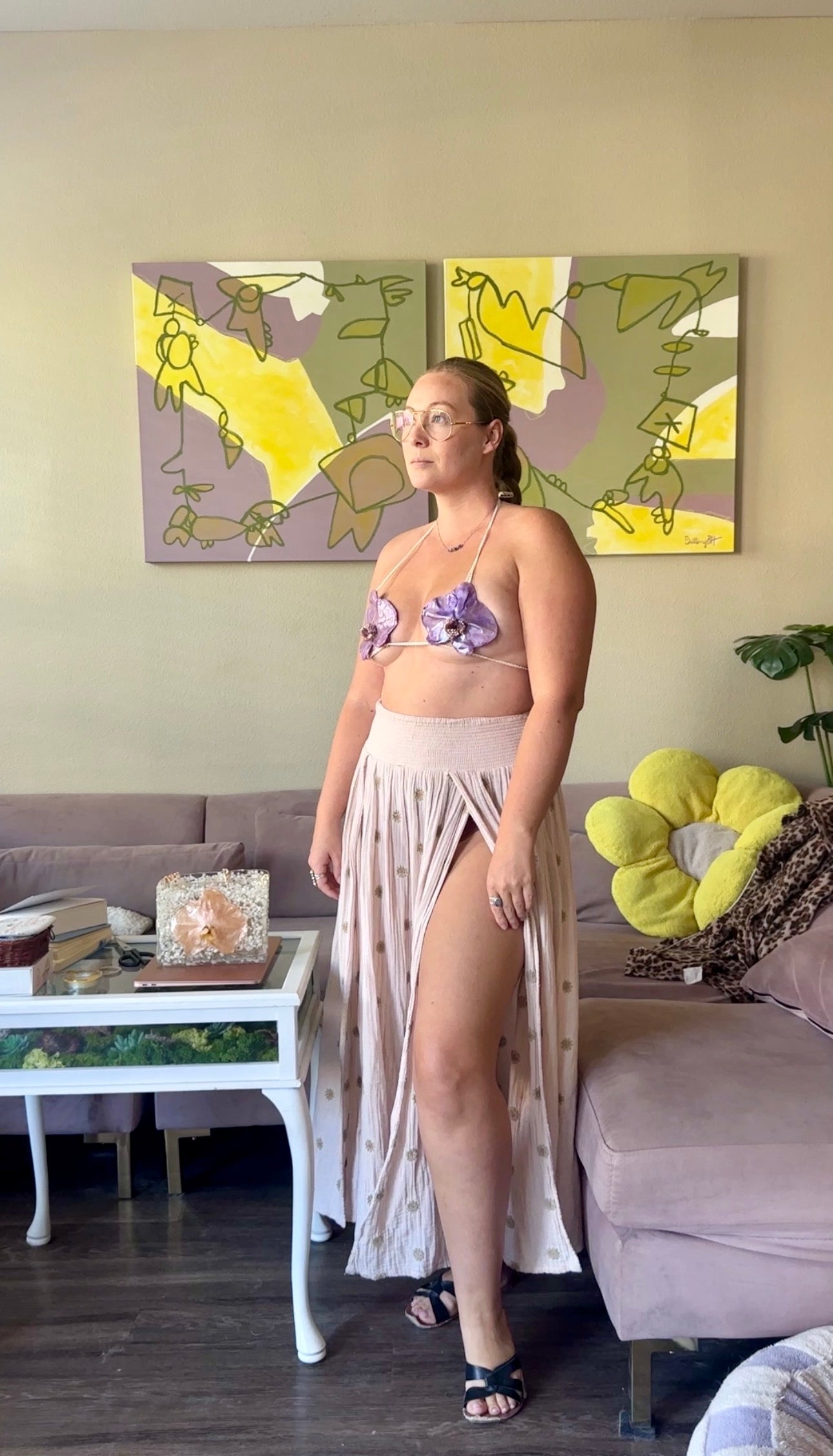 Lavender Pearl Orchid Bralette