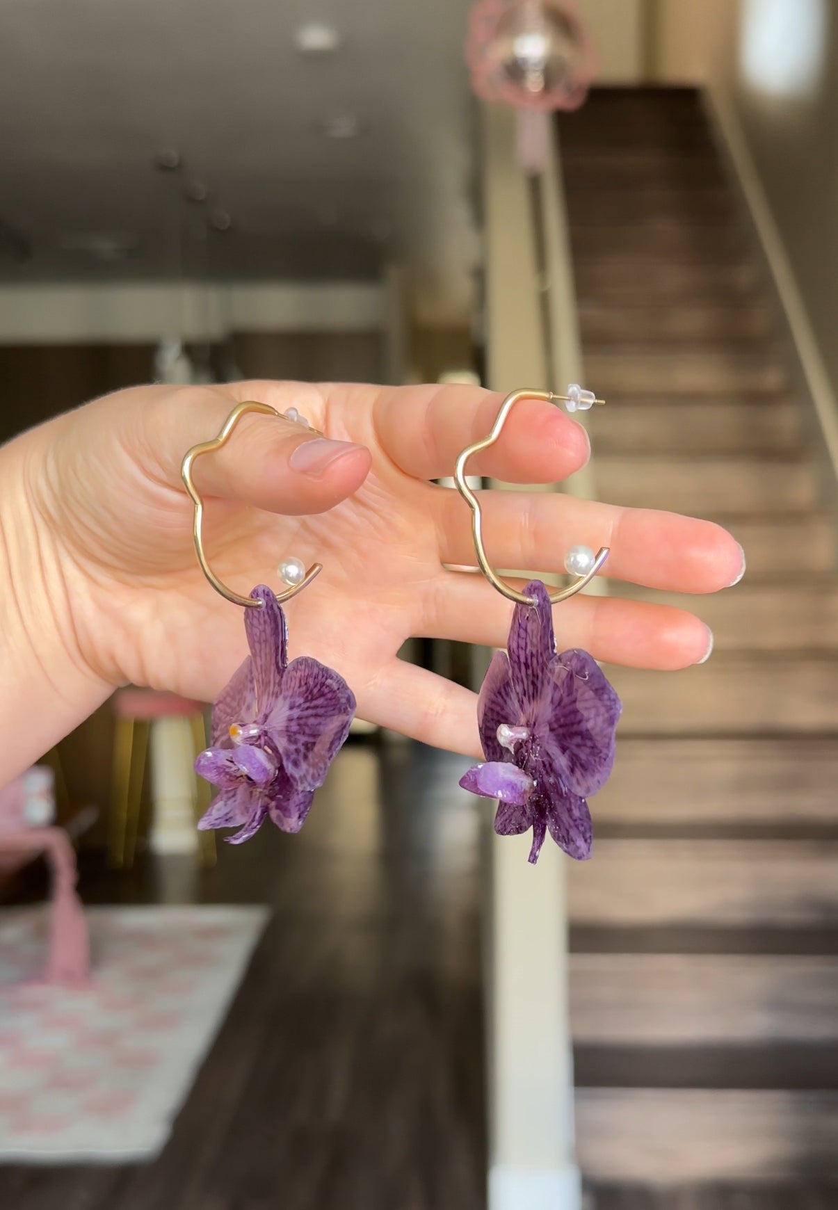 Purple Orchid Abstract Hoops