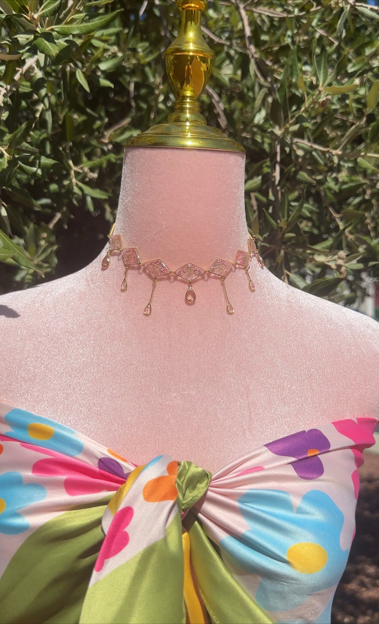 Pink Queen Anne Choker