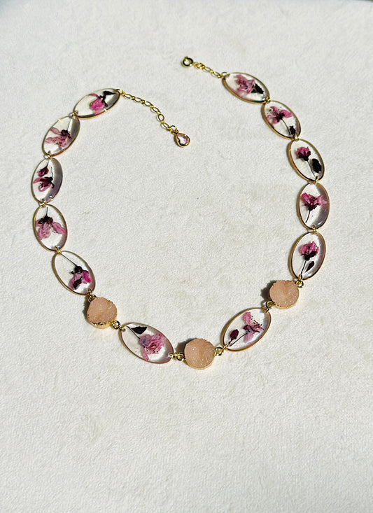 Cherry Blossom Druzy Choker