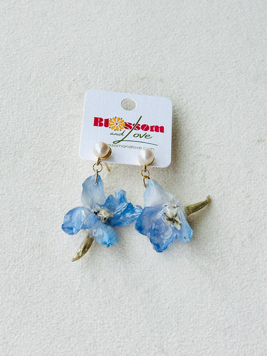 Delphinium Pearl Studs
