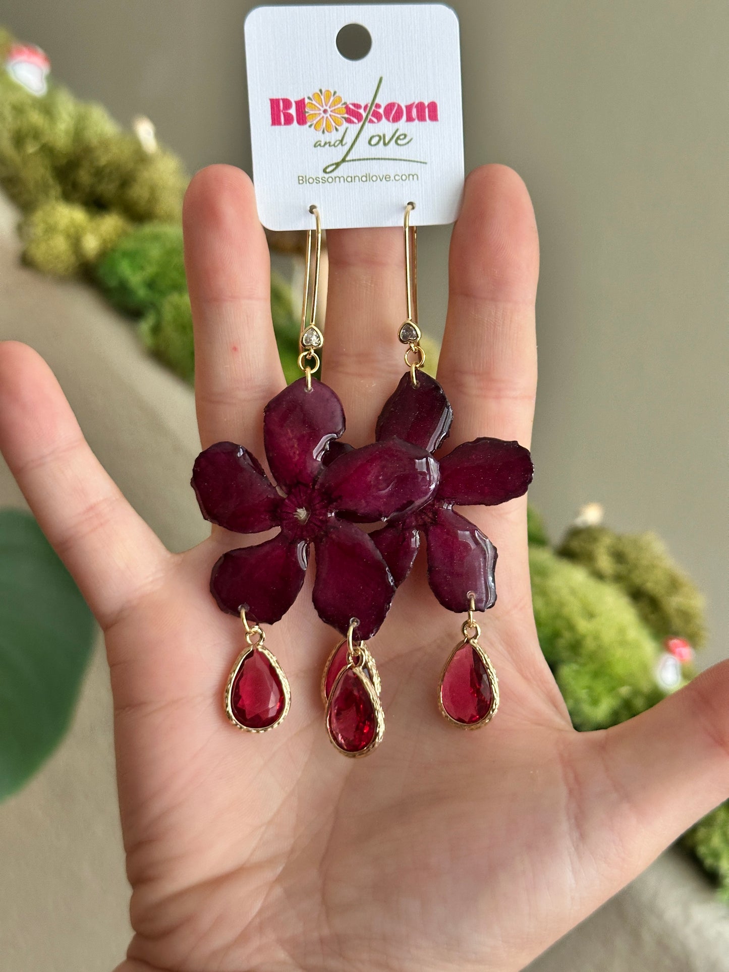 Burgundy Oleanders Dangles