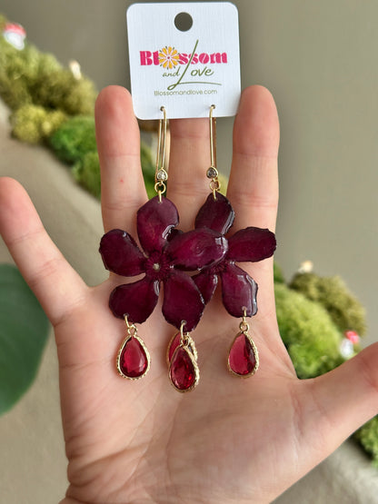 Burgundy Oleanders Dangles