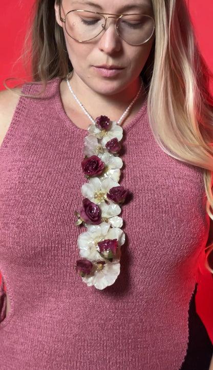 Ranunculus Red Rose Neck Tie