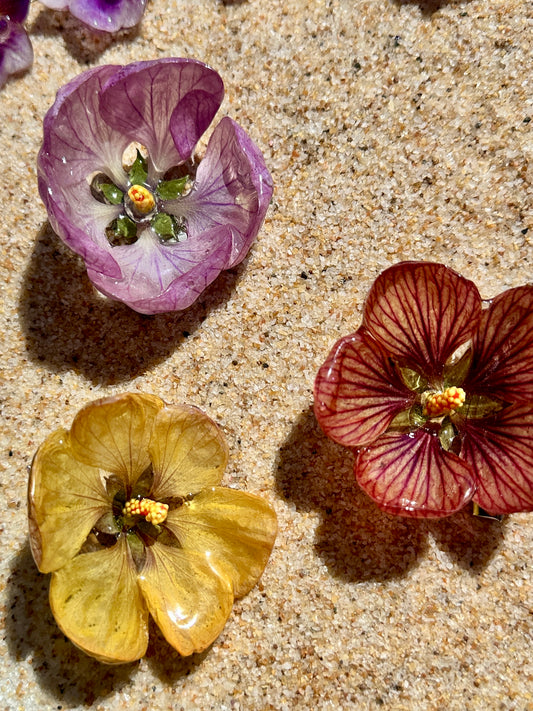 Flowering Maple Hair Clips