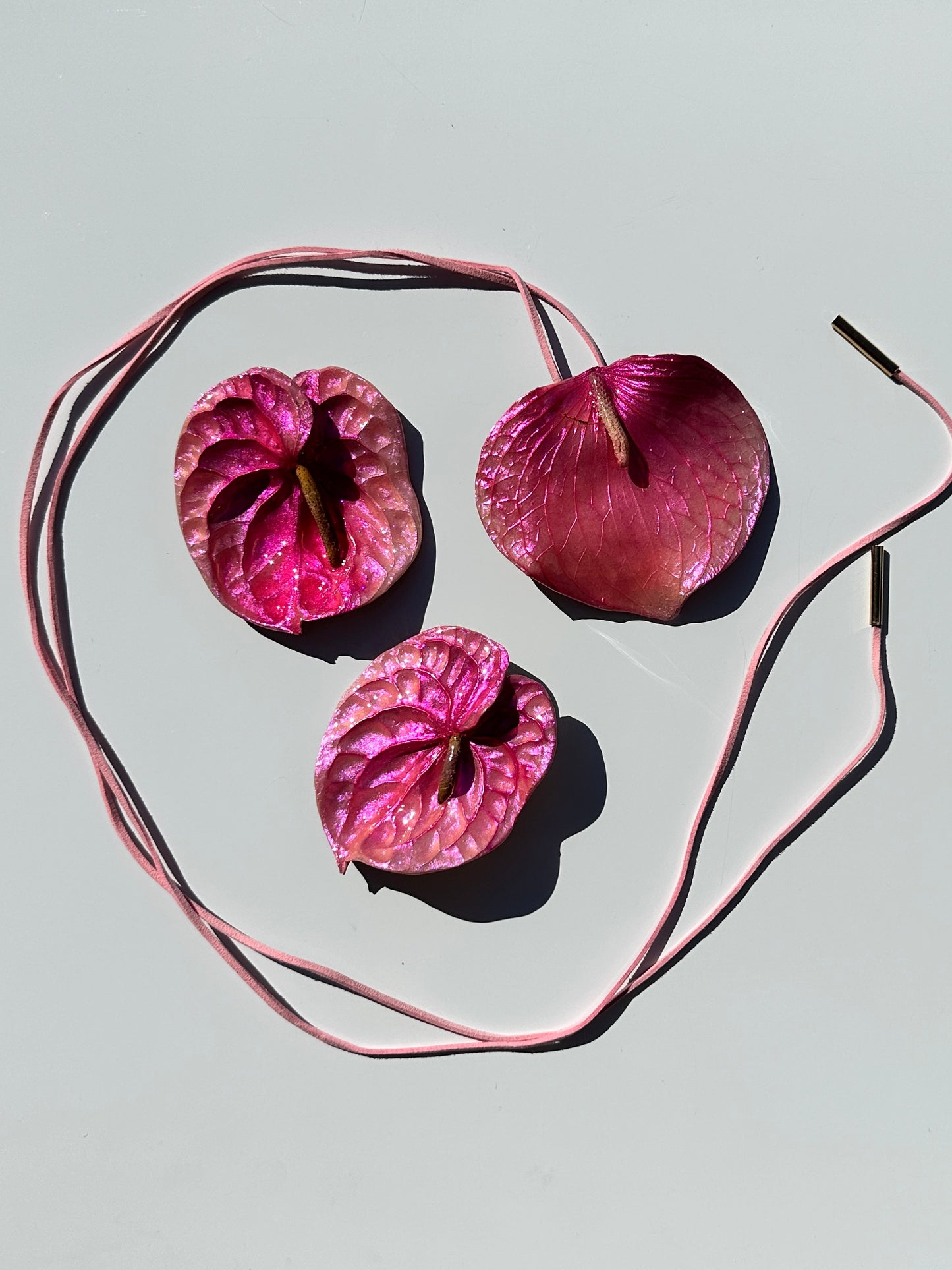 Pink Anthurium Wrap Necklace