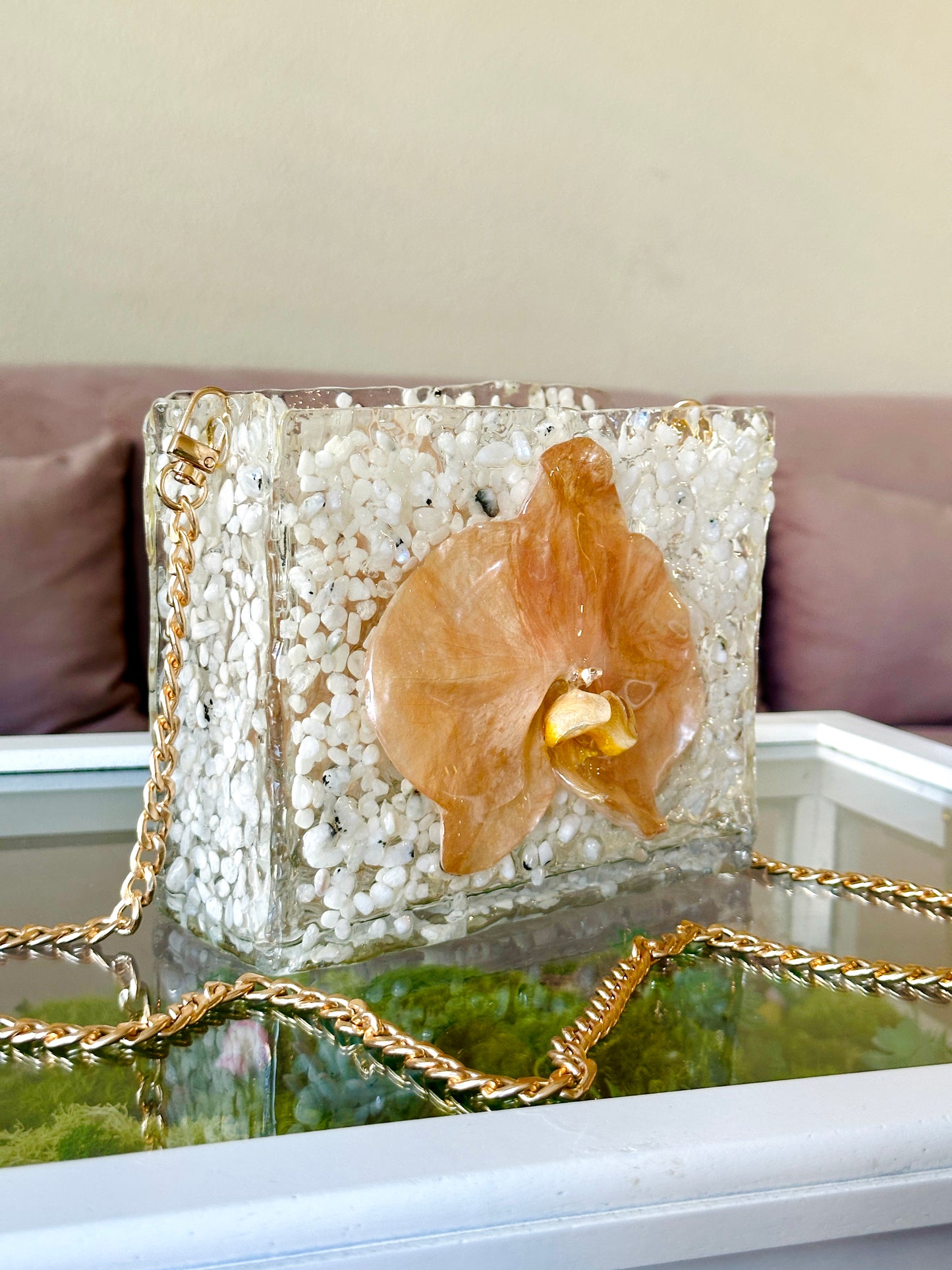 Orchid Moonstone Purse